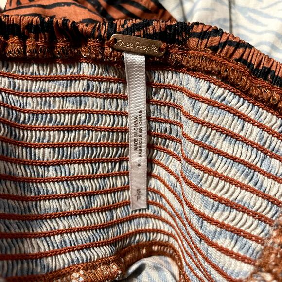 Free People | Tiger Open Back Cut-Out Flouncy Peplum Smocked Long Sleeve Top - Picture 9 of 11